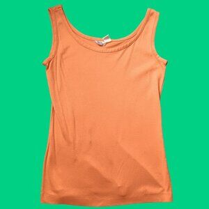 True Vintage Women's Tank Small Single Stitch Top Orange 1970's USA  Cotton
